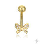 Belly Button Butterfly with Zirconia