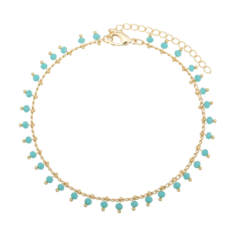 Chain Anklet Gold - Blue