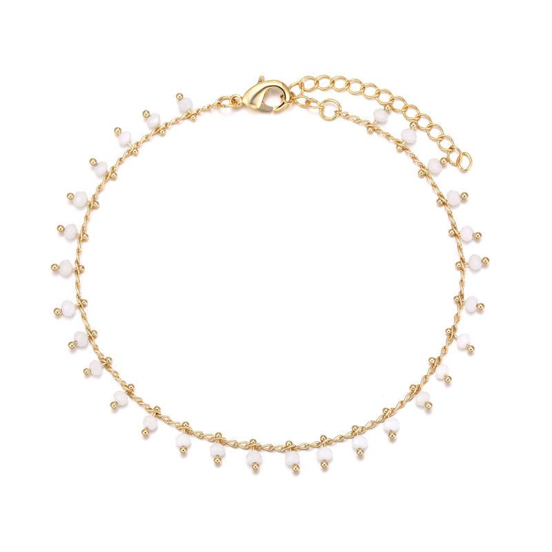 Chain Anklet Gold - White