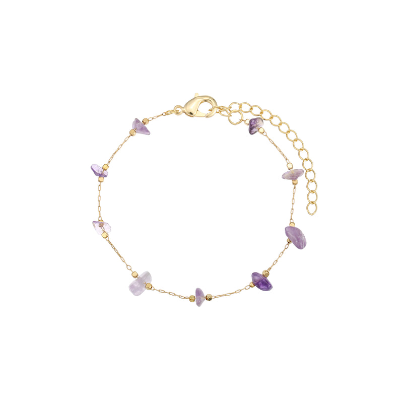 Chain Bracelet Gold - Amethyst