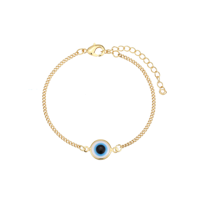 Chain Bracelet Gold - Single Evil Eye