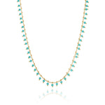 Chain Necklace Gold - Blue