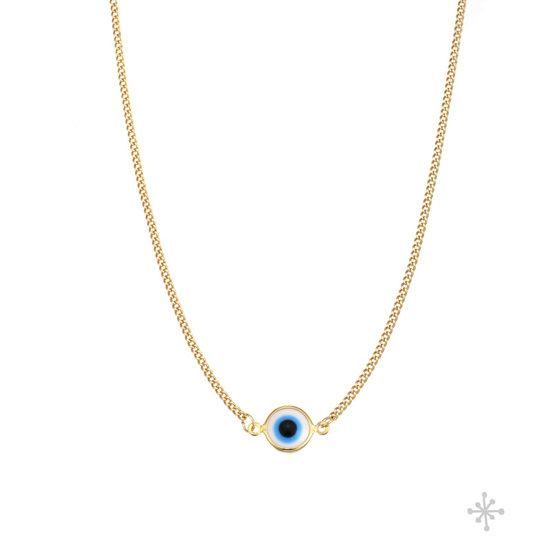 Chain Necklace Gold - Single Evil Eye