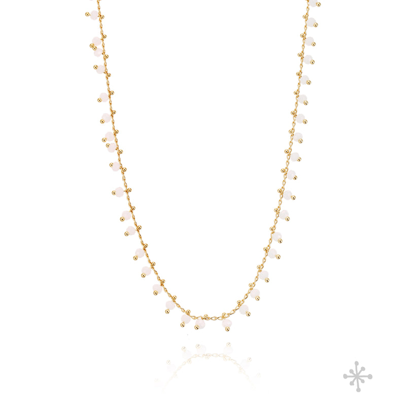 Chain Necklace Gold - White