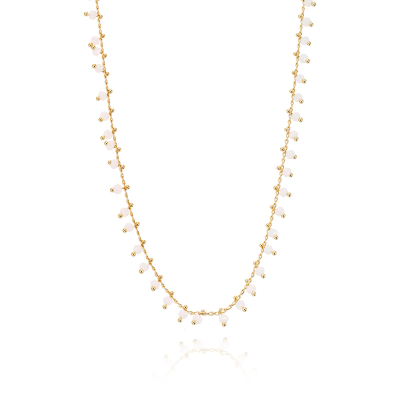 Chain Necklace Gold - White