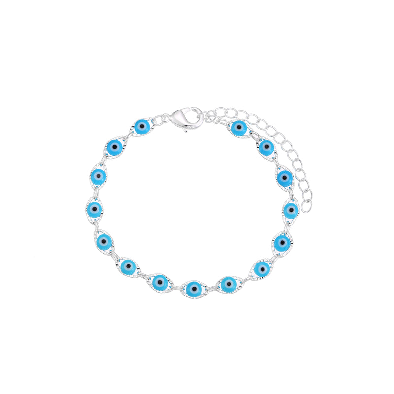 Chain Bracelet Silver - Evil eye