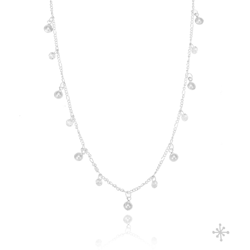 Chain Necklace Silver - Pearls